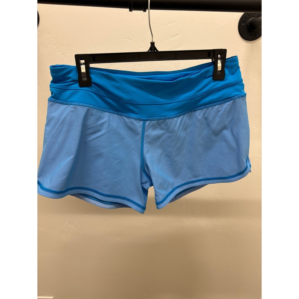 Lululemon Athletica Blue Run Speed Shorts Womens Size 8 Athletic Running Gym